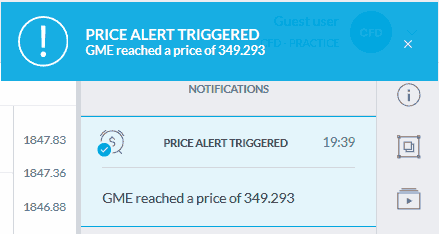 Trading 212 Price Alert Triggered