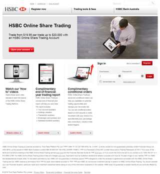 HSBC Online Share Trading screenshot